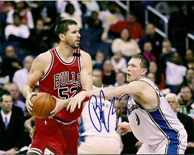 Autographed  BRAD MILLER Chicago Bulls Photo