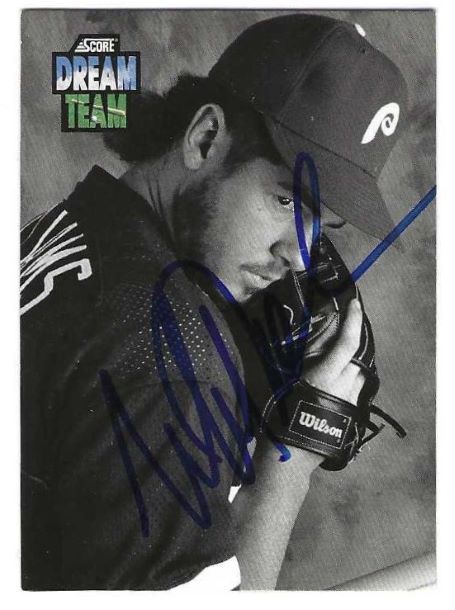 Autographed MITCH WILLIAMS Philadelphia Phillies 1992 Score Card
