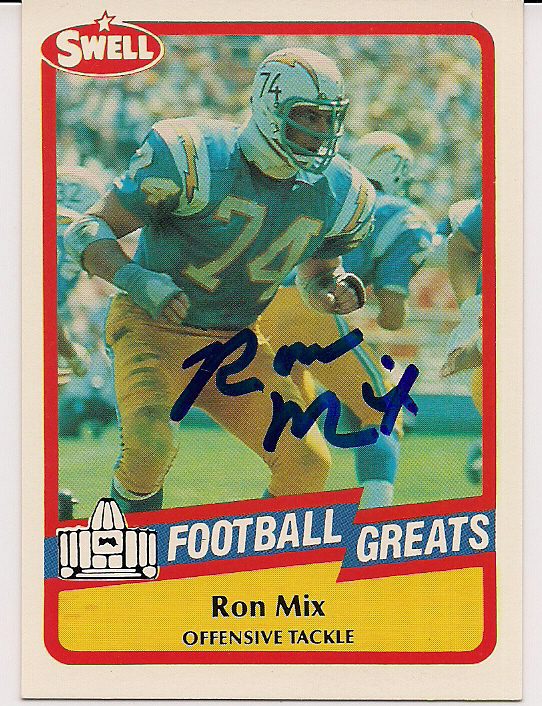Signed RON MIX 1989 Swell Football Card