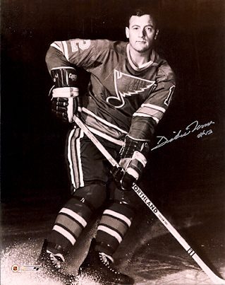 Autographed DICKIE MOORE 8x10 St. Louis Blues Photo