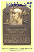 Autographed Mike Mussina "HOF 19" Hall of Fame Gold Plaque Postcard