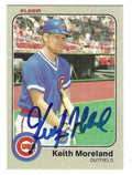 Autographed KEITH MORELAND Chicago Cubs 1983 Fleer Card