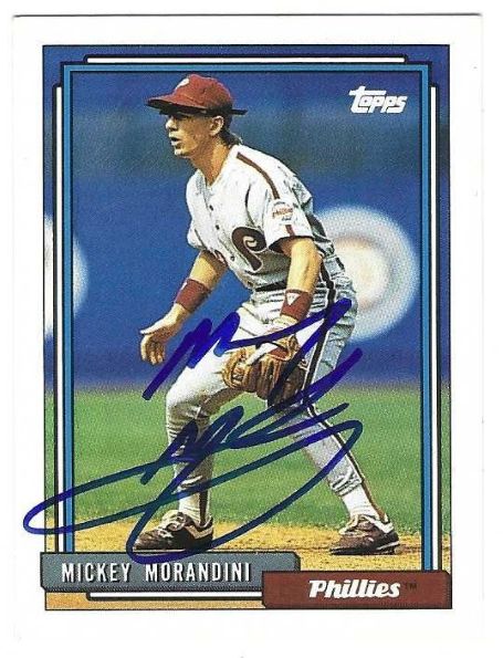 Autographed Mickey Morandini Philadelphia Phillies 1992 Topps Card