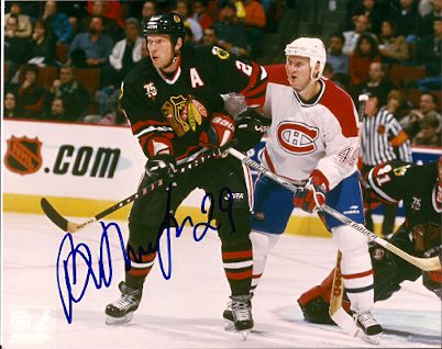 Autographed BORIS MORONOV Photo - Chicago  Blackhawks