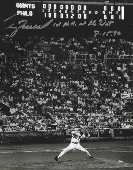 AUTOGRAPHED TERRY MULHOLLAND "1st No Hitter at the Vet 8/15/90" 8X10 Philadelphia Phillies Photo