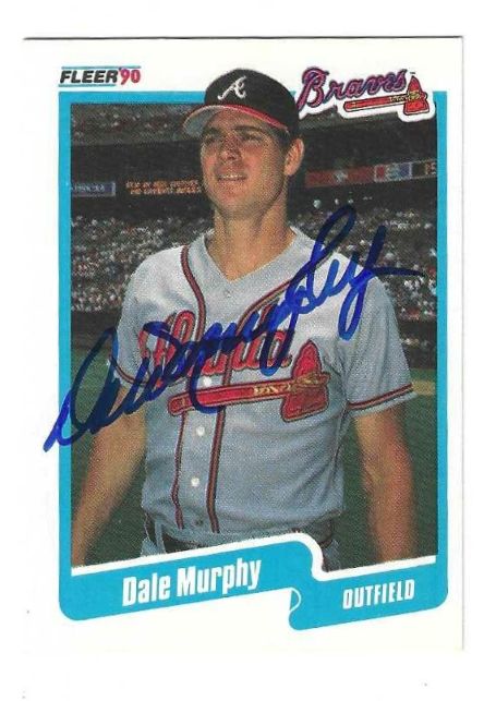 Autographed DALE MURPHY Atlanta Braves 1990 Fleer Card
