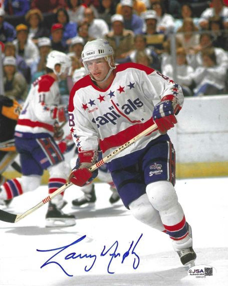 Autographed  LARRY MURPHY 8X10 Washington Capitals photo. JSA