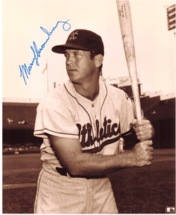AUTOGRAPHED MARV THRONEBERRY 8X10 Kansas City A's Photo
