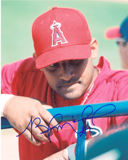 AUTOGRAPHED BENJI MOLINA 8x10 California Angels Photo