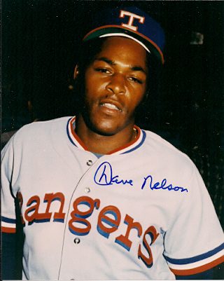 AUTOGRAPHED DAVE NELSON 8x10 Texas Rangers Photo