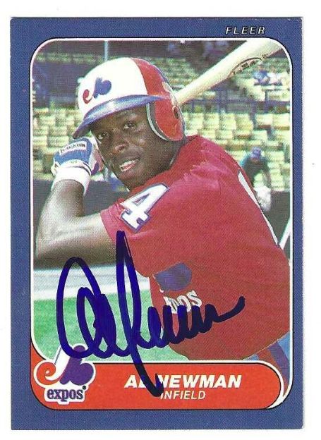 Autographed AL NEWMAN Montreal Expos 1986 Fleer Card