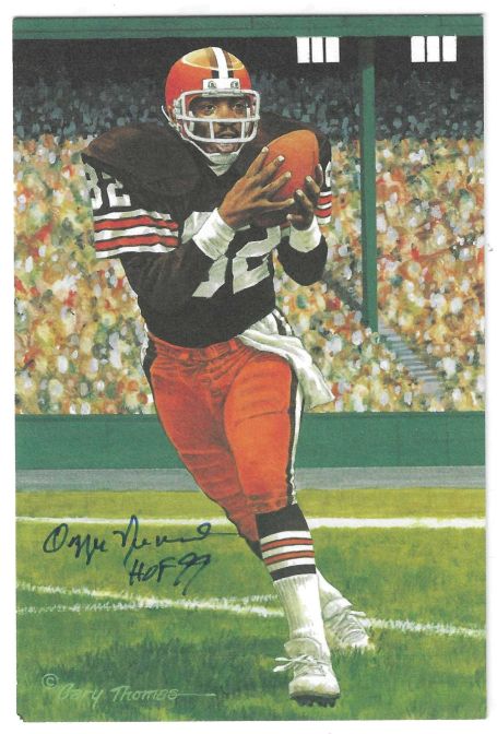 Autographed Ozzie Newsome Cleveland Browns Goal Line Art Card