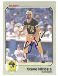 Autographed STEVE NICOSIA Pittsburgh Pirates 1983 Fleer Card