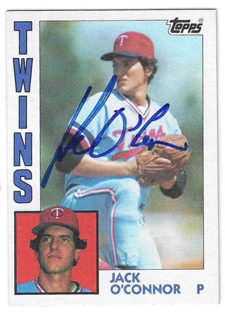 Autographed JACK O'CONNOR Minnesota Twins 1984 Topps Card