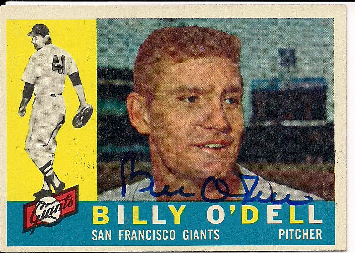 Autographed BILLY O'DELL 1960 Topps Card