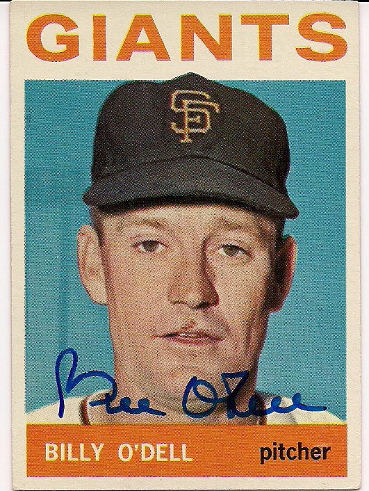 Autographed BILLY O'DELL 1964 Topps Card