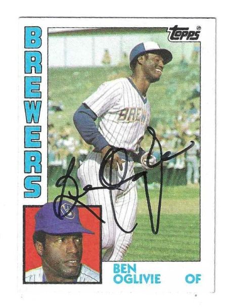 Autographed BEN OGLIVIE Milwaukee Brewers 1984 Topps Card