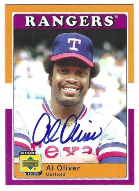 Autographed AL OLIVER Texas Rangers 2001 Upper Deck Decades the 70's Card