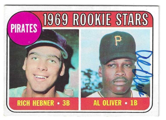 Autographed AL OLIVER Pittsburgh Pirates 1969 Topps Card