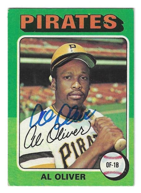 Autographed AL OLIVER Pittsburgh Pirates 1975 Topps Card