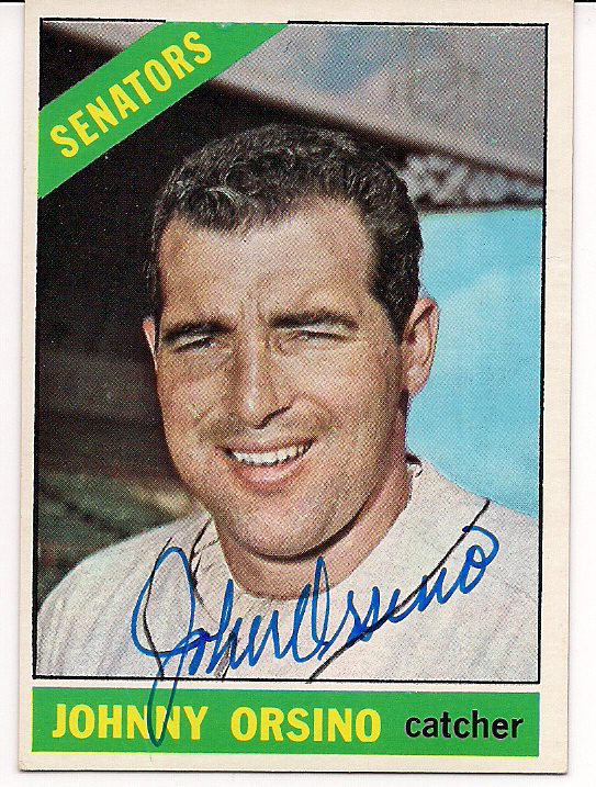 Autographed JOHNNY ORSINO 1966 Topps Card