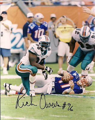 Autographed RICH OWENS Miami Dolphins  photo
