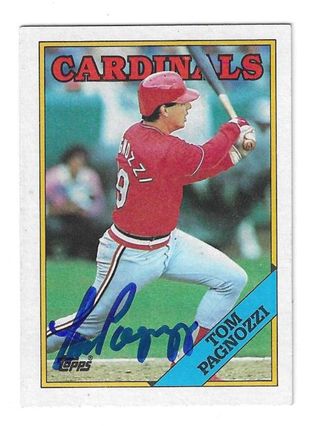 Autographed TOM PAGNOZZI St. Louis Cardinals 1988 Topps Card