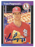 Autographed TOM PAGNOZZI St. Louis Cardinals 1989 Donruss Card