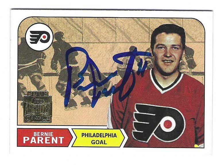 Autographed  Bernie Parent Philadelphia Flyers 2002-03 O-Pee-Chee Archives card