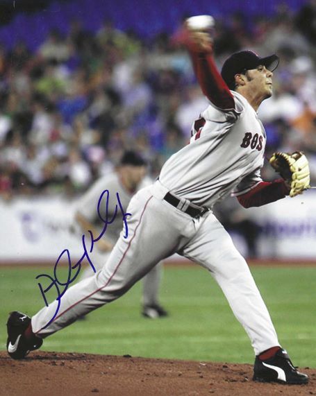 AUTOGRAPHED DAVID PAULEY 8X10  Boston Red Sox photo
