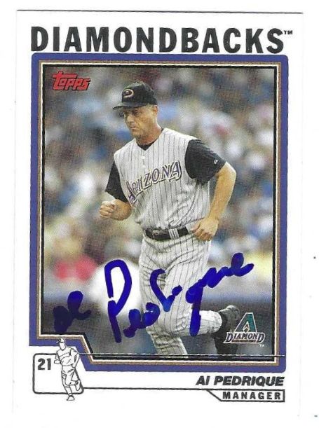 Auotgraphed AL PEDRIQUE Arizona Diamondbacks 2004 Topps Card
