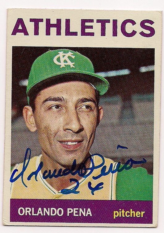 Autographed ORLANDO PENA 1964 Topps Card