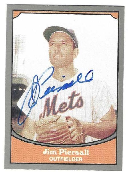 Autographed  JIMMY PIERSALL New York Mets 1990 Pacific Legends Card