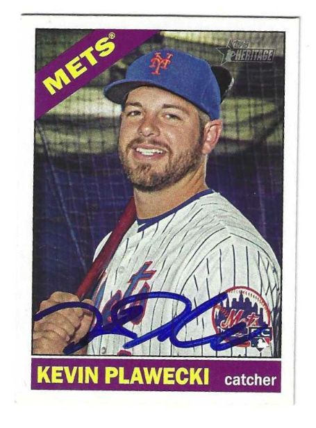 Autographed KEVIN PLAWECKI New York Mets 2015 Topps Heritage Card