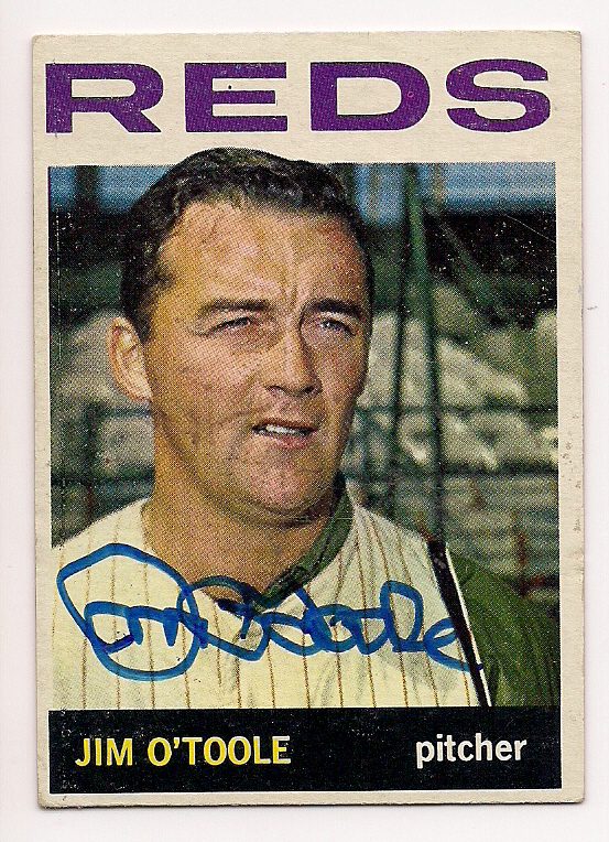 Autographed JIM O'TOOLE 1964 Topps Card