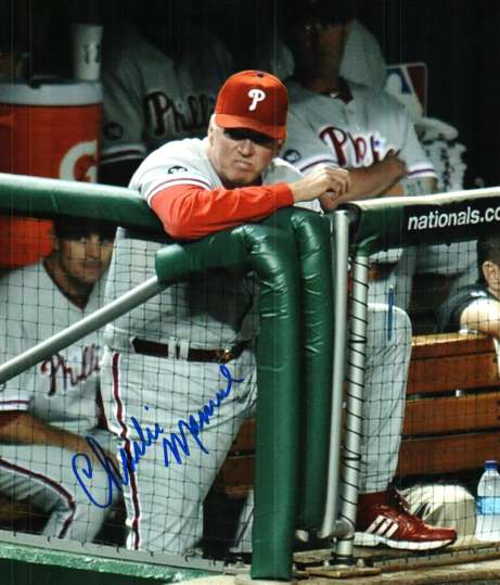 AUTOGRAPHED CHARLIE MANUEL photo  Philadelphia Phillies