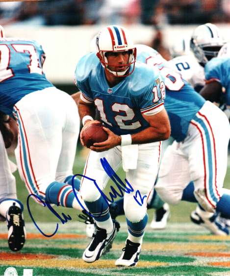 Autographed  CHRIS CHANDLER  Houston Oilers photo