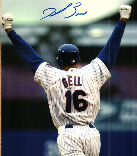 AUTOGRAPHED DEREK BELL New York Mets photo