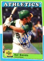 Autographed SAL BANDO UD 1970's Decade Card