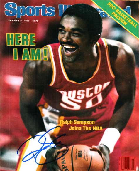 Autographed RALPH SAMPSON  8x10 HOUSTON ROCKETS photo