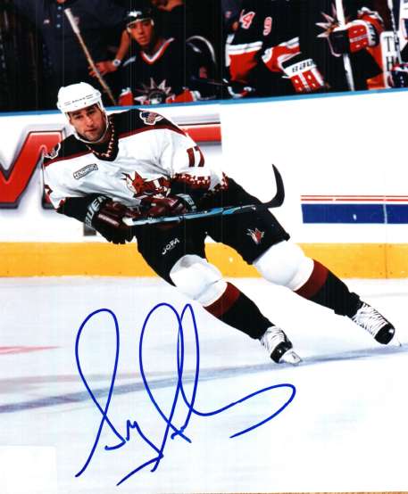 Autographed GREG ADAMS Phoenix Coyotes Photo