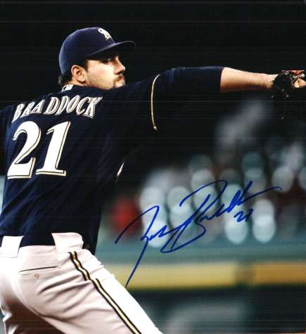 AUTOGRAPHED ZACH BRADDOCK photo  Milwaukee Brewers