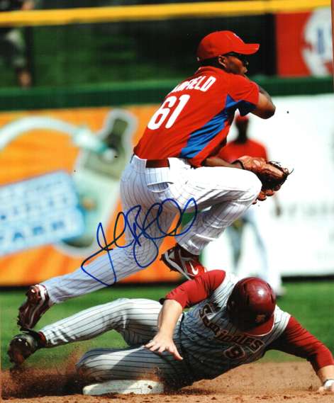 AUTOGRAPHED JOSH BARFIELD 8x10 Philadelphia Phillies Photo