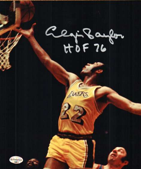 Autographed ELGIN BAYLOR - LOS ANGELES LAKERS photo