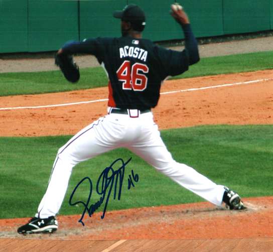 AUTOGRAPHED MANNY ACOSTA Atlanta Braves photo