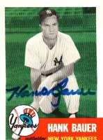 Autographed HANK BAUER New York Yankees 1953 Topps Archives Card