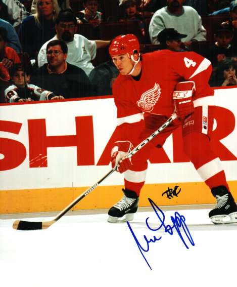Autographed UWE KRUPP Detroit Red Wings Photo