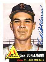 Autographed  DICK BOKELMANN 1953 Topps Archives Card
