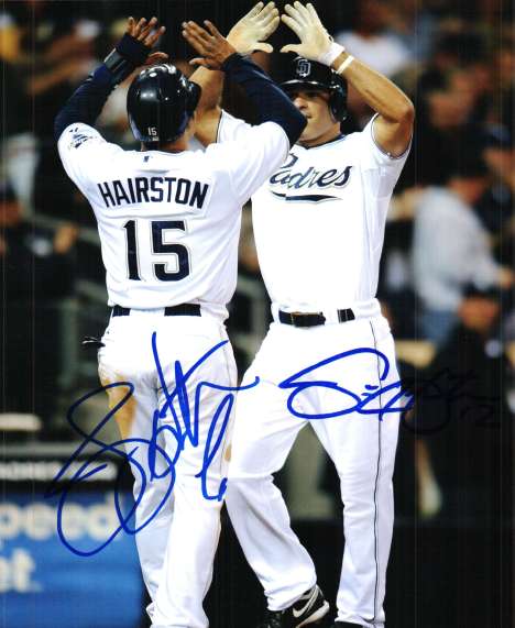 AUTOGRAPHED JERRY AND SCOTT HAIRSTON 8X10 San Diego Padres photo