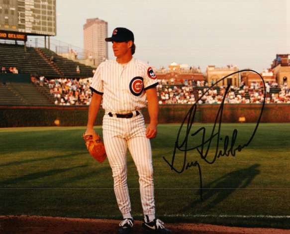 AUTOGRAPHED GREG HIBBARD Chicago Cubs Photo